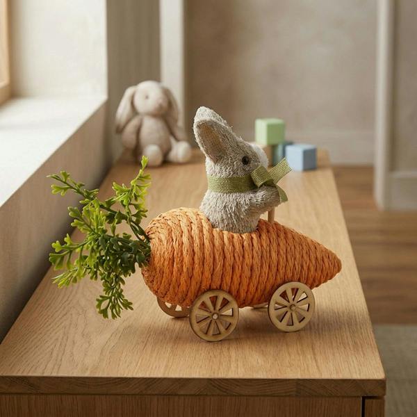 Garden Greatness Decorative Rabbit In Carrot Car Ornament