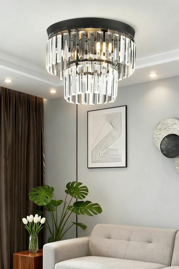 Living and Home Crystal Mount Ceiling Light