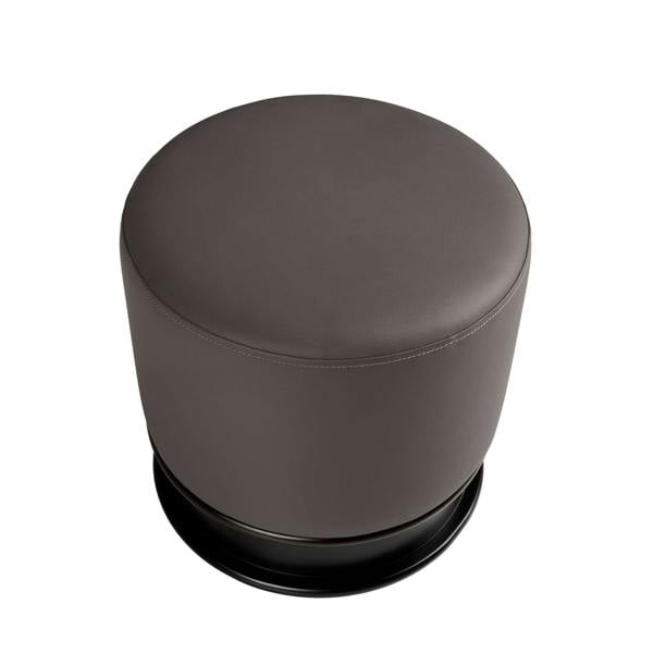 Angel Cerdá Dark grey leatherette pouffe 5135