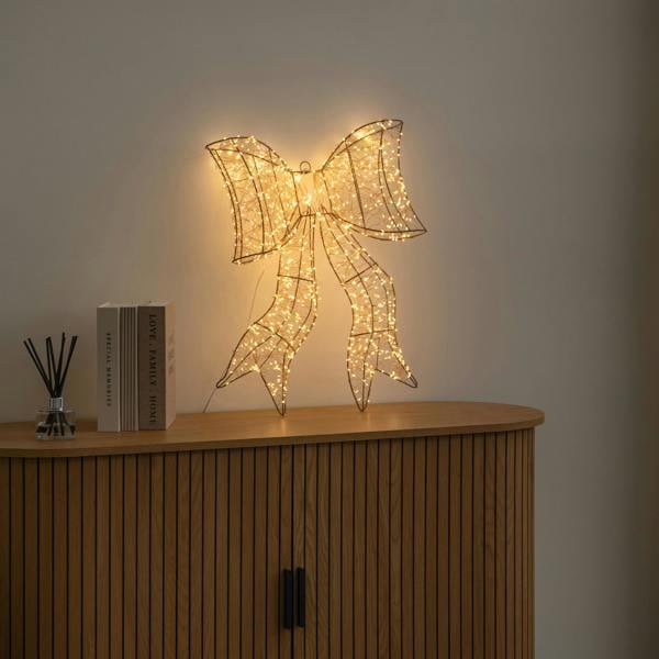 Samuel Alexander 58cm Light up Christmas Galaxy Bow Light with 960 Warm White LEDs