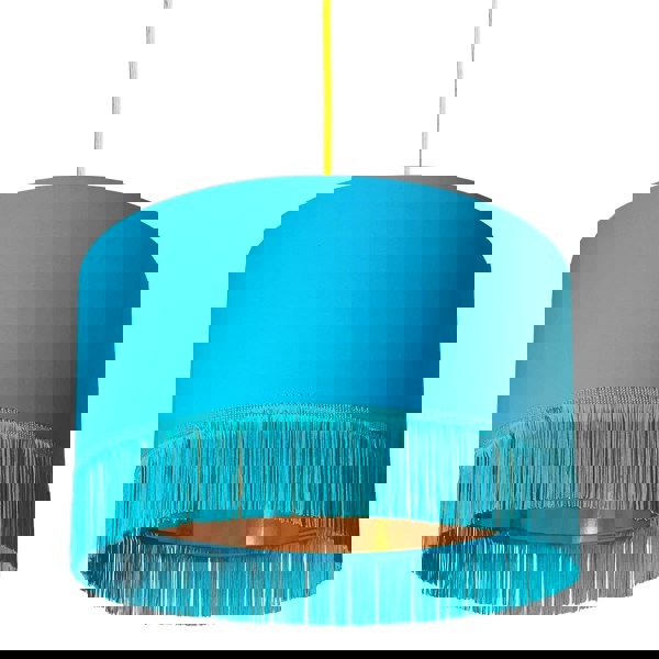 Love Frankie topaz cotton lampshade copper lining fringing