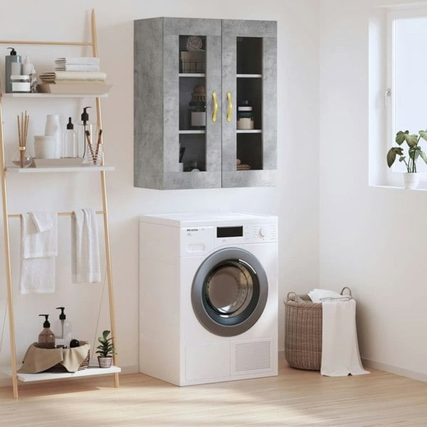 Berkfield Wall Mounted Cabinet Concrete Grey 69.5x34x90 cm