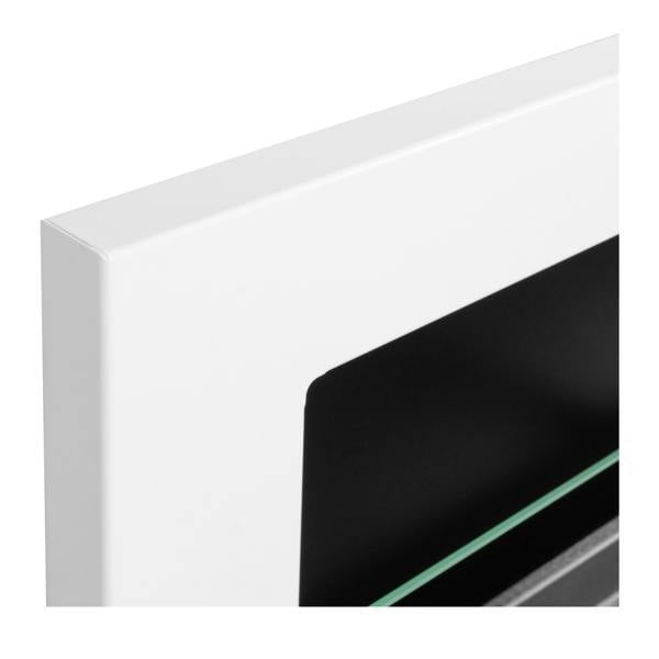 BIOFireplacesGMT Bioethanol Fireplace Wall Mounted 1200x400 White Gloss with Glass Ventless
