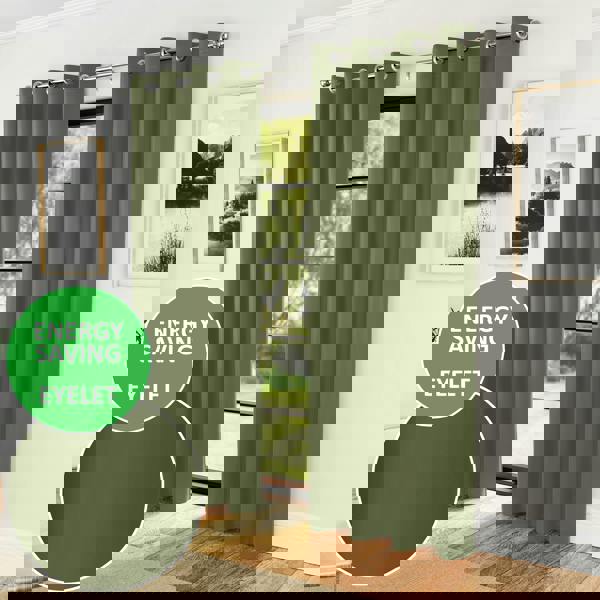 Enhanced Living Nightfall  Plain Supersoft Thermal Room Darkening Eyelet Curtain - Pair for Living Room & Bedrooms