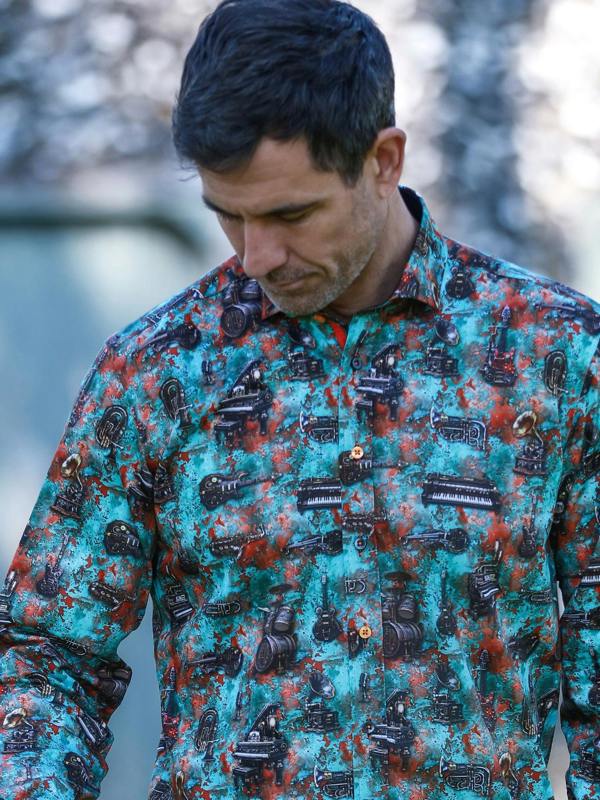 STEAMPUNK INSTRUMENT PRINT SHIRT - Claudio Lugli Shirts