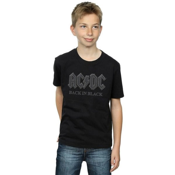 AC/DC Boys Back In Black Cotton T-Shirt - Black