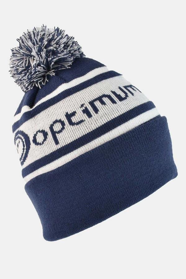 Optimum Winter Bobble Hat | Warm Stretchy Beanie, One Size - Navy/White