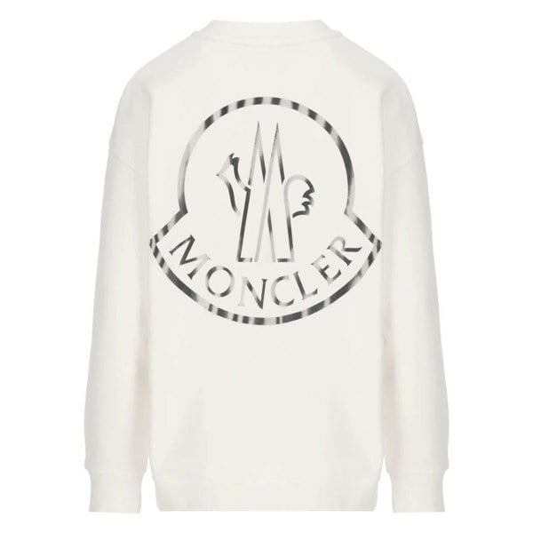 Moncler Detailed Logo On Back Sweatshirt - White