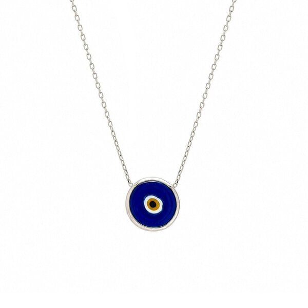 Spero London Sterling Silver Real Evil Eye Pendant Necklace - Silver