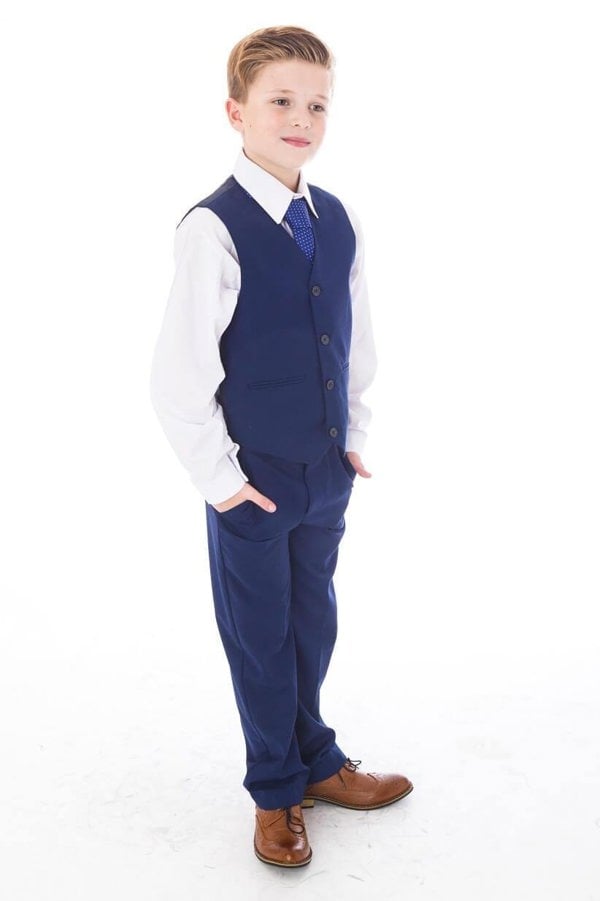 Boy modelling suit