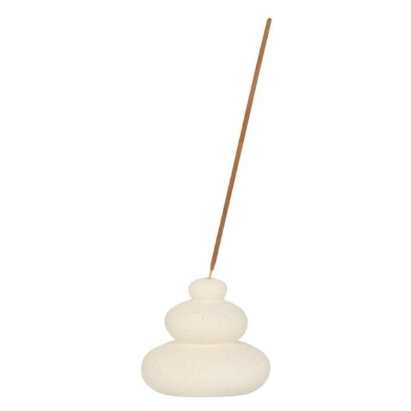 Serano Cream Speckle Balancing Stones Incense Stick Holder