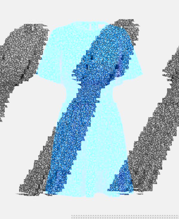 Shirred Waist Mini Blue Floral