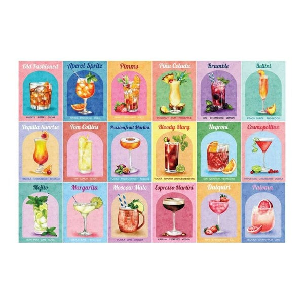 The House of Puzzles Colourful Cocktails 1000 Piece Jigsaw Puzzle