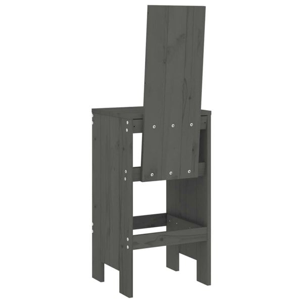 Berkfield Bar Stools 2 pcs Grey 40x42x120 cm Solid Wood Pine