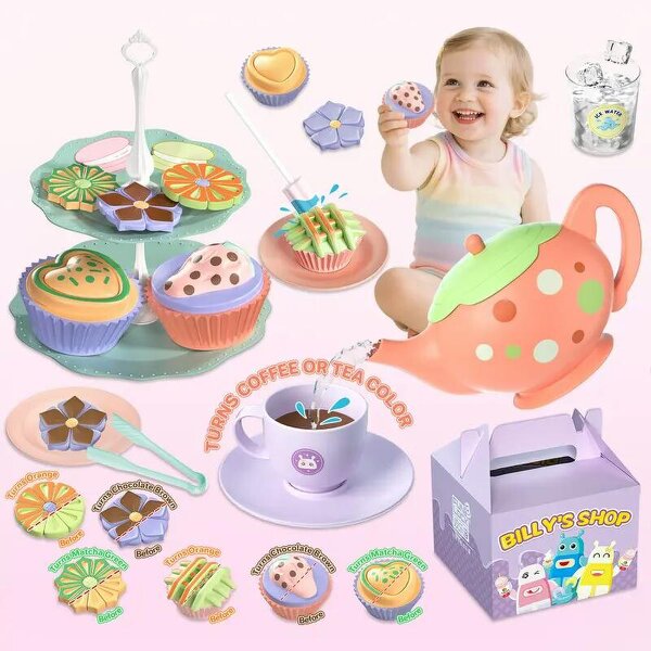 deAO Toys 3-in-1 Color Changing Tea Party Set Pretend Play
