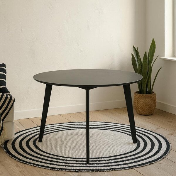 Wyld Haus Saffron Round Black Wooden Dining Table