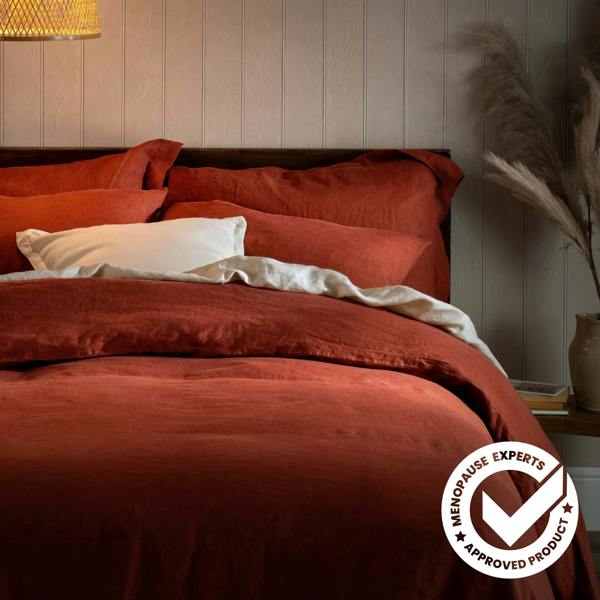 Soak&Sleep Burnt Orange French Linen Duvet Cover