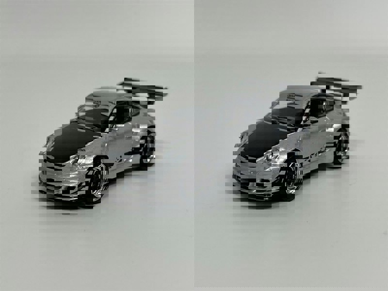 Pop Race Porsche RWB 997 Silver 1:64 Scale Pop Race PR640130