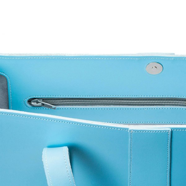 Zatchels Handmade Leather Shopper - Pastel Baby Blue