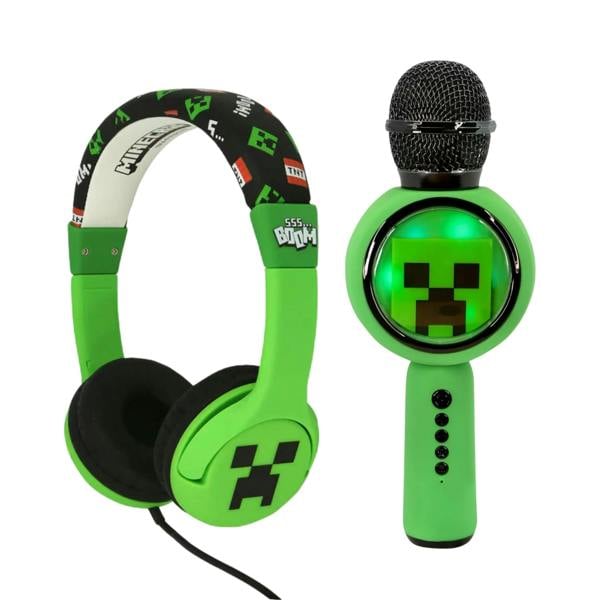 OTL | Minecraft Wireless Headphones and Karaoke Microphone Bundle