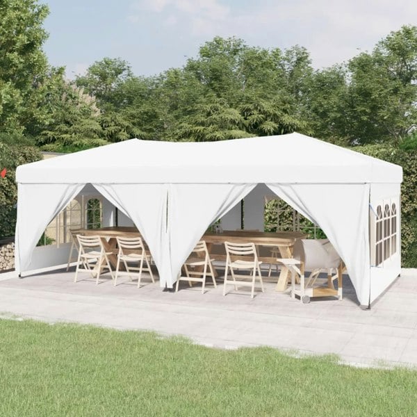 Berkfield Folding Party Tent with Sidewalls White 3x6 m