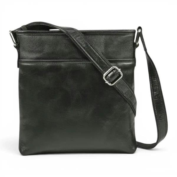 Wholesale black large leather cross body bag for women crafted from
premium real leather with secure zip closure.