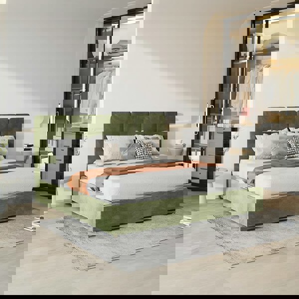 Laura King Size Bed, Velvet-Weilai Concept-Weilai Concept