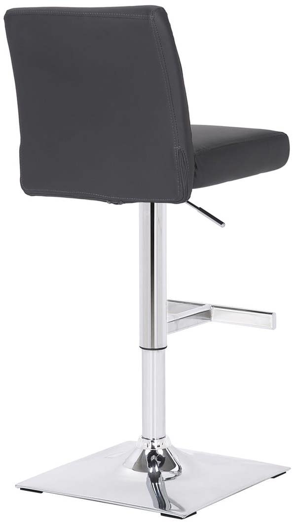 Lamboro Snella Breakfast Bar Stool, Chrome Footrest, Height Adjustable Swivel Gas Lift, Home Bar & Kitchen Barstool, Charcoal Grey