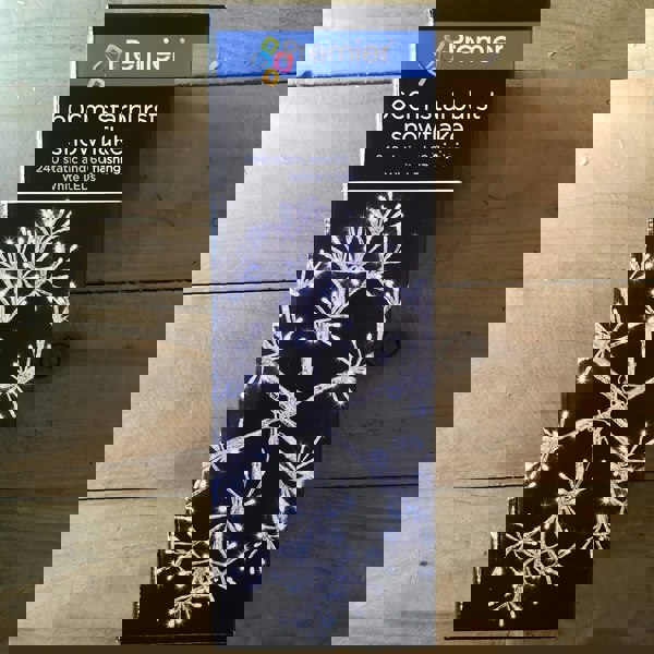 Samuel Alexander Premier 60cm Silver Starburst Snowflake Wall Window Decoration with 300 White LEDs