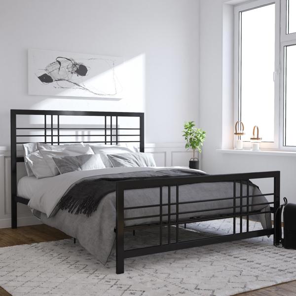 Dorel Home Burbank Metal Bed Black - Double