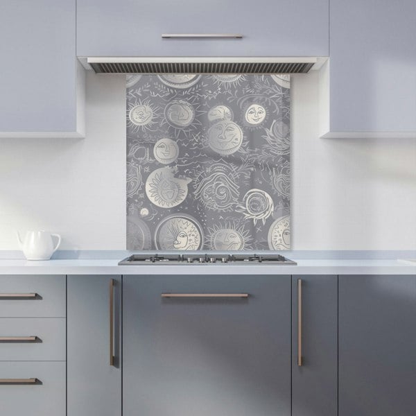 Warren Reed - Designer Sun and Moon in Grey Kitchen Splashback