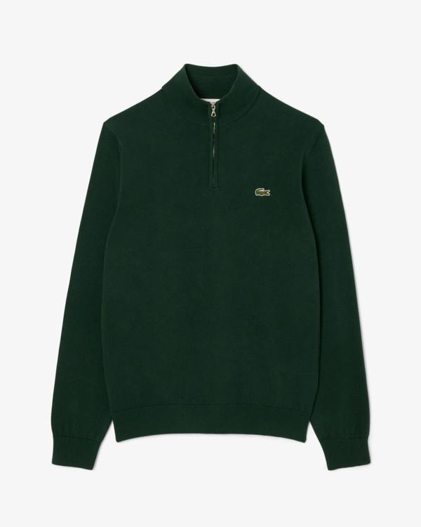 Lacoste Half Zip Logo Mens Sweatshirt - Sinople YZP | CHO | Designer Mens Half Zip Sweatshirts