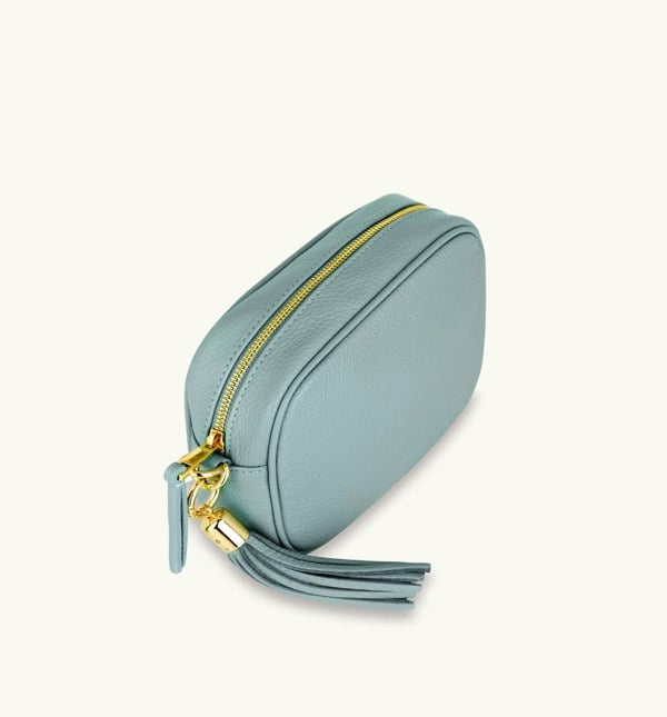 Apatchy London The Tassel Leather Crossbody Bag - Pale Blue