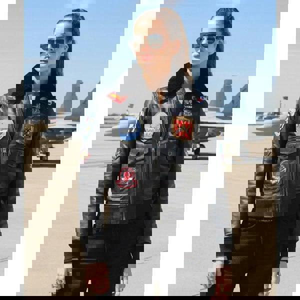 Leather Company Women's Real Leather Air Force A2 Flight Bomber Jacket