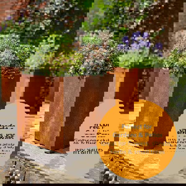 Nicoman Corten Steel Cube Planter Pre-Rusted 50cm x 50cm