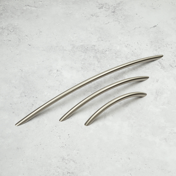 Handle & Home Brushed Nickel Slim Bow Cabinet Handles