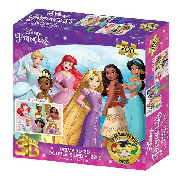 Prime 3D Puzzles Prime 3D/2D Disney Princess 200 Piece Double-Sided Puzzle