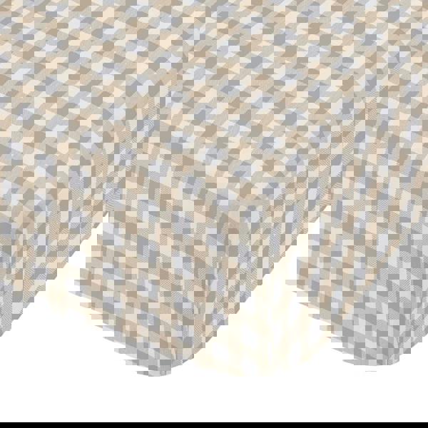 Catherine Lansfield Bamford Gingham Check Fitted Sheet Natural