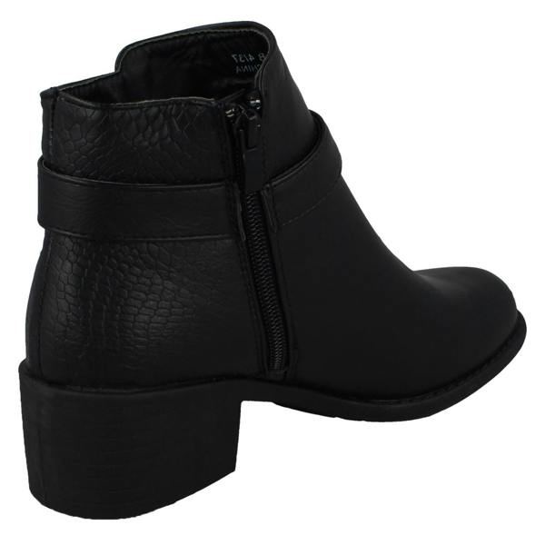 Spot On Ladies Spot On Mid Heel Ankle Boots