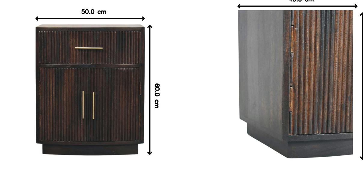 Artisan Furniture Solid Mango Wood Milan Bedside, Dark brown