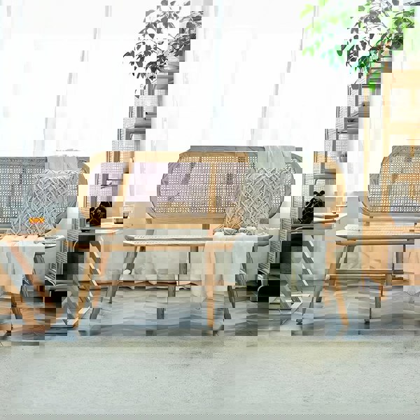 Penny Cane Rattan Bench, Oak-Sofas-Weilai Concept-Weilai Concept