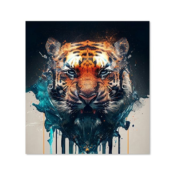 Warren Reed - Designer Tiger Face Splashart Kitchen Splashback