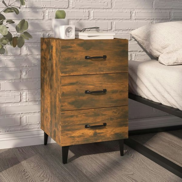 Berkfield Bedside Cabinet Smoked Oak 40x40x66 cm Engineered Wood