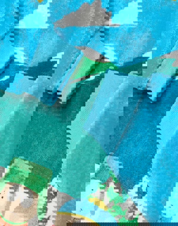 South Park Mens Blue Bus Stop Scene Blanket Hoodie (One Size)