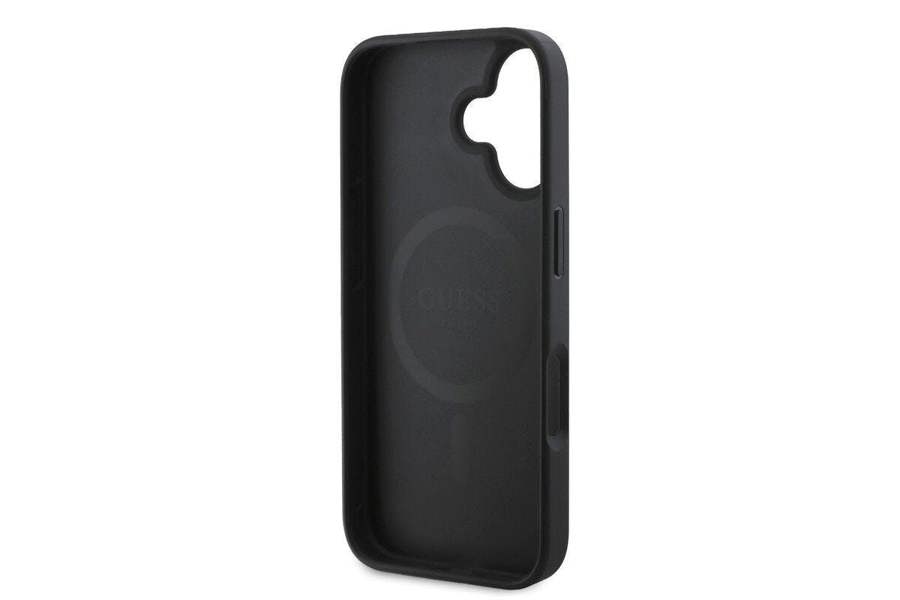 Guess 4G Big Love Logo Leather Case with MagSafe for iPhone 16 6.1" Black - GUHMP16SP4PLGWK