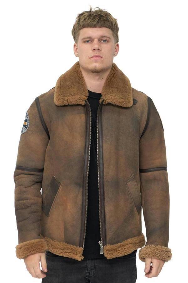 Infinity Leather Mens B3 Sheepskin WW2 Bomber Jacket-Arnsberg