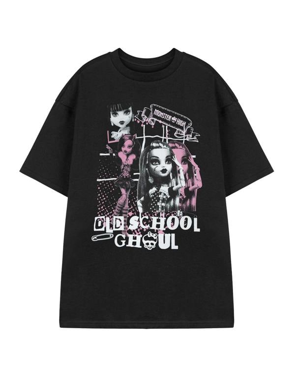 Monster High Womens Black Old School Ghoul Short Sleeved T-Shirt