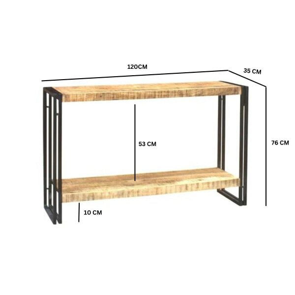 Wyld Haus Toivakka Industrial Reclaimed Wood and Metal Console Table