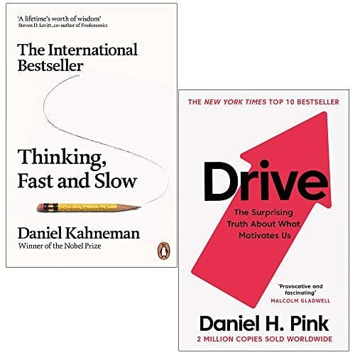 Thinking, Fast and Slow By Daniel Kahneman & Drive by Daniel H. Pink 2 Book Set