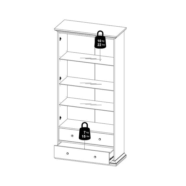 Wyld Haus Osaka Farmhouse White Wooden China Cabinet 2 Drawers 2 Doors 3 Shelves